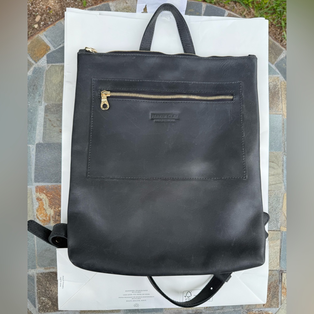 Parker Clay Miramar Leather Backpack - Black